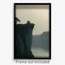 Pixel Art Poster - Dreary Cliff (8 Bit Psychedelic Trippy Video Game Print)