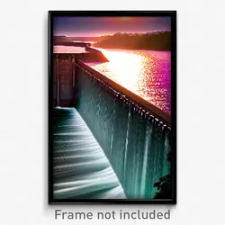 Pixel Art Poster - Glossy Dam (8 Bit Psychedelic Trippy Weird Video Game Print)