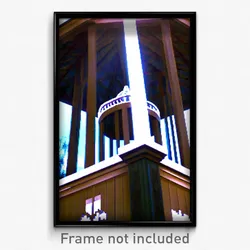 Pixel Art Poster - Menacing Gazebo (8 Bit Psychedelic Trippy Video Game Print)