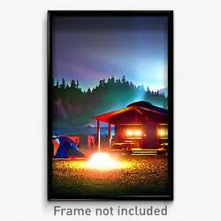 Pixel Art Poster - Marvelous Camp (8 Bit Psychedelic Trippy Video Game Print)