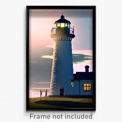 Pixel Art Poster - Tremendous Lighthouse (8 Bit Psychedelic Video Game Print)