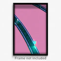Pixel Art Poster - Distant Intersection (8 Bit Psychedelic Video Game Print)