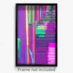 Pixel Art Poster - Glitch Art Causeway (8 Bit Psychedelic Video Game Print)