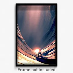 Pixel Art Poster - Cavernous Chute (8 Bit Psychedelic Trippy Video Game Print)