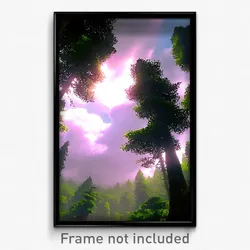 Pixel Art Poster - Pure Cloud Forest (8 Bit Psychedelic Trippy Video Game Print)
