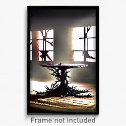 Pixel Art Poster - Thorny Table (8 Bit Psychedelic Trippy Video Game Print)