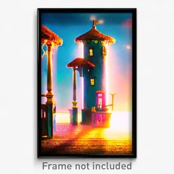 Pixel Art Poster - Little Folly (8 Bit Psychedelic Trippy Video Game Print)