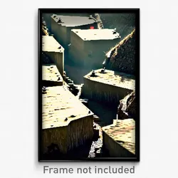 Pixel Art Poster - Menacing Trenches (8 Bit Psychedelic Trippy Video Game Print)
