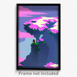 Pixel Art Poster - Mushy Outland (8 Bit Psychedelic Trippy Video Game Print)