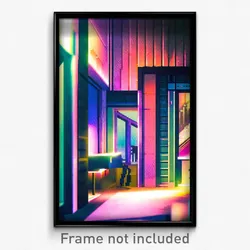 Pixel Art Poster - Upbeat Hideout (8 Bit Psychedelic Trippy Video Game Print)