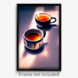 Pixel Art Poster - Webbed Hot Tea (8 Bit Psychedelic Trippy Video Game Print)