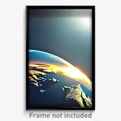 Pixel Art Poster - Realistic Earth (8 Bit Psychedelic Trippy Video Game Print)