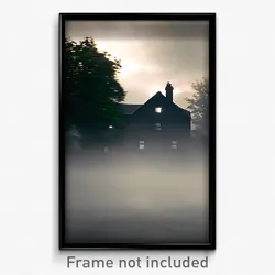 Pixel Art Poster - Gloomy Parsonage (8 Bit Psychedelic Trippy Video Game Print)