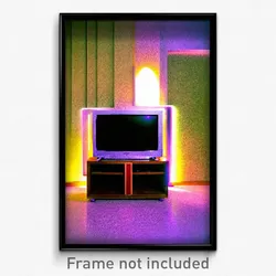 Pixel Art Poster - Stained Television (8 Bit Psychedelic Video Game Print)