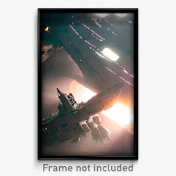 Pixel Art Poster - Aged Spaceship (8 Bit Psychedelic Trippy Video Game Print)
