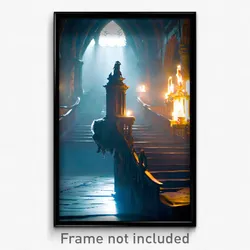 Pixel Art Poster - Haunting Lair (8 Bit Psychedelic Trippy Video Game Print)