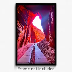 Pixel Art Poster - Red Gorge (8 Bit Psychedelic Trippy Weird Video Game Print)