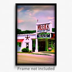Pixel Art Poster - Meek American Town (8 Bit Psychedelic Video Game Print)