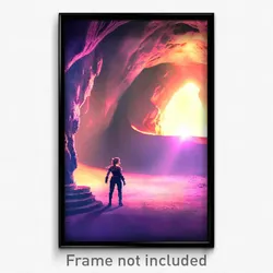 Pixel Art Poster - Curvy Cavern (8 Bit Psychedelic Trippy Video Game Print)