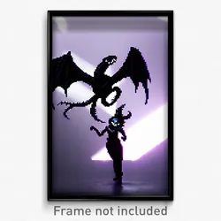 Pixel Art Poster - Black Maw (8 Bit Psychedelic Trippy Weird Video Game Print)