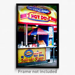 Pixel Art Poster - International Hot Dog Stand (8 Bit Video Game Print)