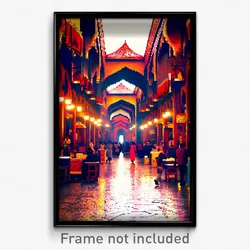 Pixel Art Poster - Beautiful Bazaar (8 Bit Psychedelic Trippy Video Game Print)