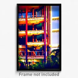 Pixel Art Poster - Magnificent Hotel (8 Bit Psychedelic Trippy Video Game Print)