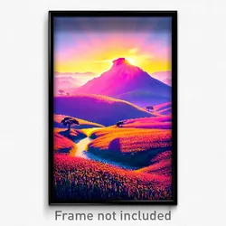 Pixel Art Poster - Fabulous Shire (8 Bit Psychedelic Trippy Video Game Print)