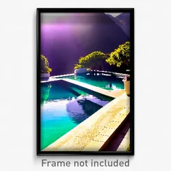 Pixel Art Poster - Majestic Pool (8 Bit Psychedelic Trippy Video Game Print)