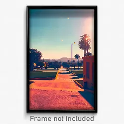 Pixel Art Poster - Orange County (8 Bit Psychedelic Trippy Video Game Print)