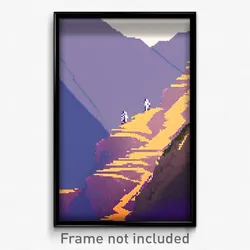 Pixel Art Poster - Squiggly Ridge (8 Bit Psychedelic Trippy Video Game Print)