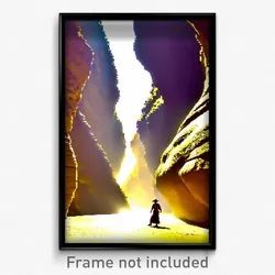 Pixel Art Poster - Yellow Canyon (8 Bit Psychedelic Trippy Video Game Print)