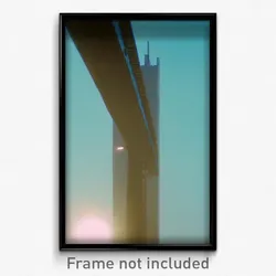 Pixel Art Poster - Light Blue View (8 Bit Psychedelic Trippy Video Game Print)