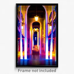Pixel Art Poster - Frightening Barcelona (8 Bit Psychedelic Video Game Print)