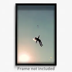 Pixel Art Poster - Flying Labor Day (8 Bit Psychedelic Trippy Video Game Print)