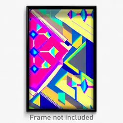 Pixel Art Poster - Kaleidoscopic Notebook (8 Bit Psychedelic Video Game Print)