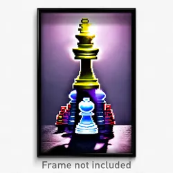 Pixel Art Poster - Frightening Chess Piece (8 Bit Psychedelic Video Game Print)