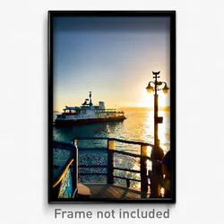 Pixel Art Poster - Secret Ferry (8 Bit Psychedelic Trippy Video Game Print)
