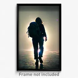 Pixel Art Poster - Faraway Backpack (8 Bit Psychedelic Trippy Video Game Print)