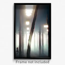 Pixel Art Poster - Frightening Strand (8 Bit Psychedelic Video Game Print)