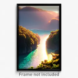 Pixel Art Poster - Marvelous Inlet (8 Bit Psychedelic Trippy Video Game Print)