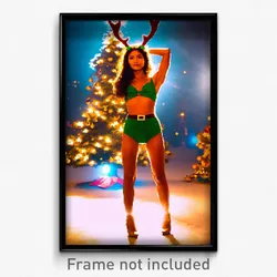 Pixel Art Poster - Tan Christmas (8 Bit Psychedelic Trippy Video Game Print)