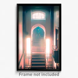 Pixel Art Poster - Narrow Landing (8 Bit Psychedelic Trippy Video Game Print)