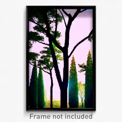 Pixel Art Poster - Humble Trees (8 Bit Psychedelic Trippy Video Game Print)