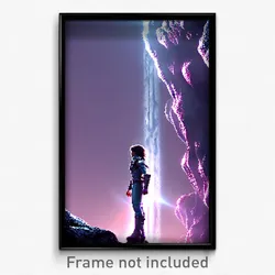 Pixel Art Poster - Silver Abyss (8 Bit Psychedelic Trippy Video Game Print)