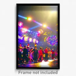 Pixel Art Poster - Alive New Year Day (8 Bit Psychedelic Video Game Print)