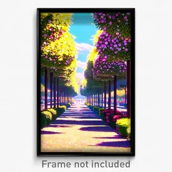 Pixel Art Poster - Flowery Boulevard (8 Bit Psychedelic Trippy Video Game Print)