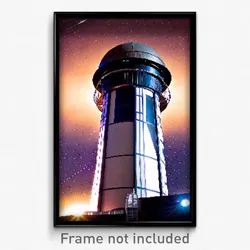 Pixel Art Poster - International Observatory (8 Bit Video Game Print)