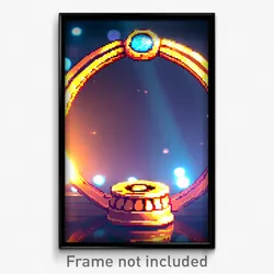 Pixel Art Poster - Round Treasury (8 Bit Psychedelic Trippy Video Game Print)