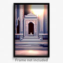 Pixel Art Poster - Basic Mausoleum (8 Bit Psychedelic Trippy Video Game Print)